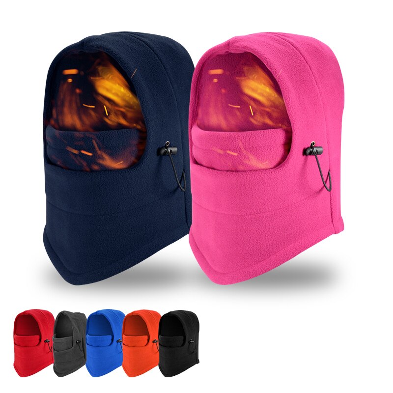 Termisk fleece balaclava hatt hettehals varmere vintersport ansiktsmaske til menn ski sykkel motorsykkel hjelm beanies maskert hette
