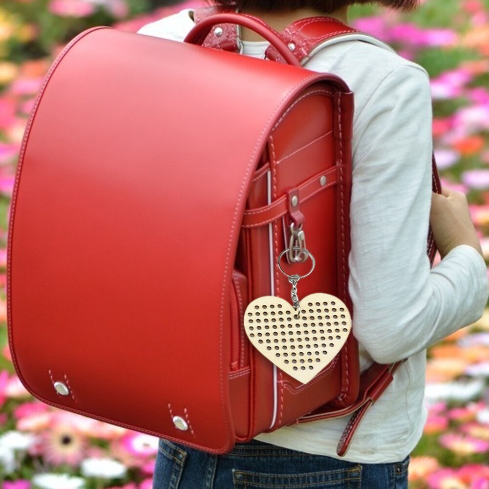 5pcs Keychain DIY Wooden Blank Keychain Slices Sheep Shaped Embroidery Cross Stitch Hanging Ornament Pendants Craft Kids