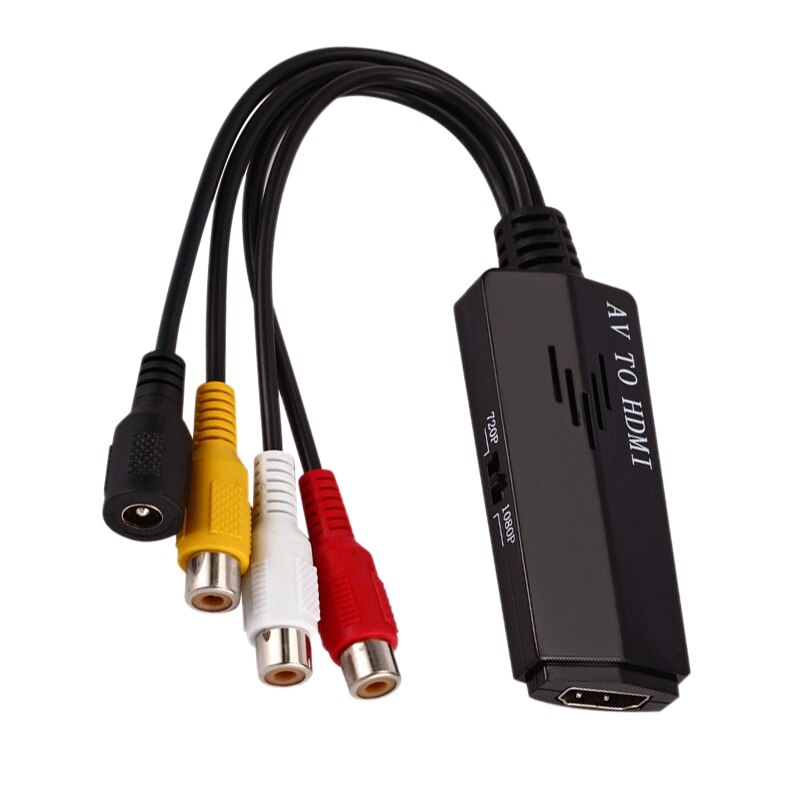 Av naar hdmi adapter converter met usb oplaadkabel cvbs video 1080p composiet video o kabel voor pc/laptop/