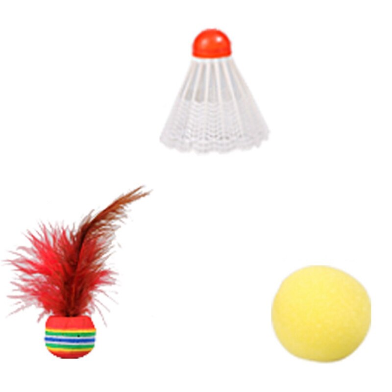 -2 spillere badminton rekkert ball, bærbar farget rutete slitesterk badminton rekkert i nylonlegering 3 baller til låve trening