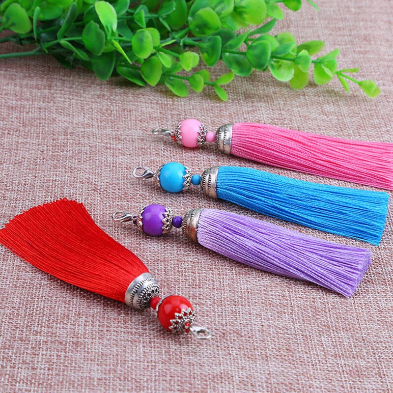 Pendentif à franges en mousqueton, 5 pièces, DIY, bijoux pour rideaux, accessoires décoratifs pour vêtements, sac pour clés de voiture, pompon artisanal pendentif