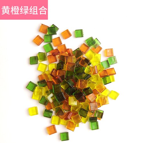 Carreaux de mosaïque en cristal diaphanes multicolores, carrés translucides, matériel de bricolage pour enfants, 100 pièces: 100pcs Mixed 6