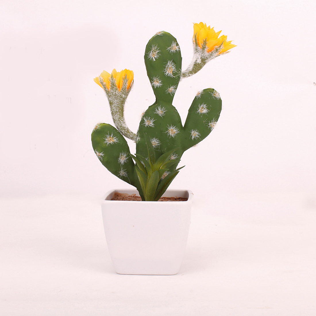 Plastic PU Artificial Cactus Succulents Prickly Pear Potted Plant no Pot Eco-Friendly Simulation Home Office Desktop Decoration