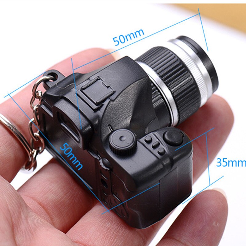 Llaveros Led de cámara creativa con sonido linterna LED cámara Digital SLR juguete LED luminoso llavero con colgante para