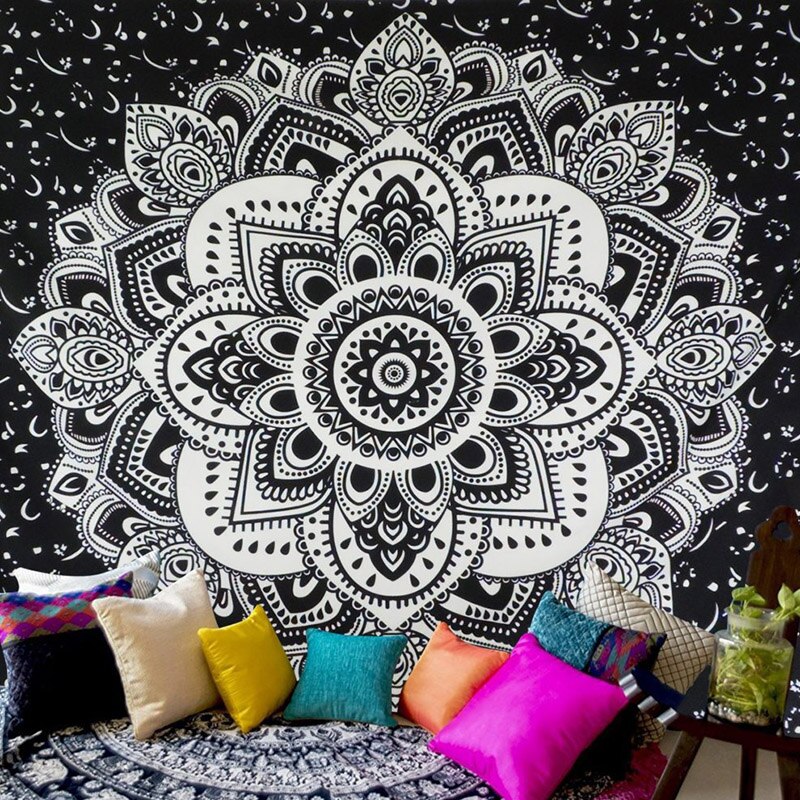 ✿s Chic Bohemia Mandala Floral Wall Hanging Tapestry For Wall Decoration Tribe Style Tapestry: 5
