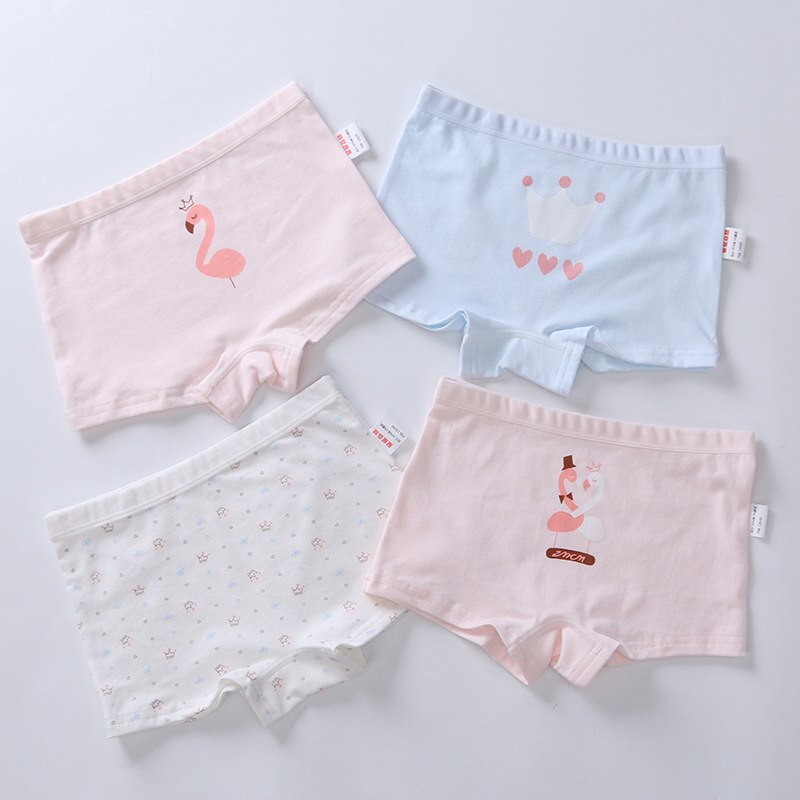 Barn underkläder för tjejer rosa trosor shorts småbarn bebiskläder söta babykalsonger bekväma boxare barn: 4t