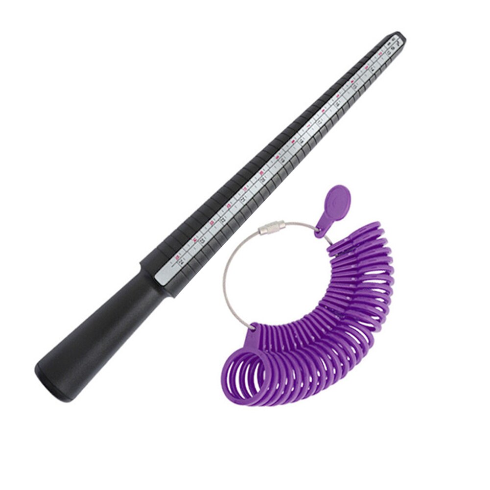 Finger Measuring Tool Ring Size Mandrel Stick Measuring Jewelry Sizing Tool Finger Ring Gauge Sizer: Black