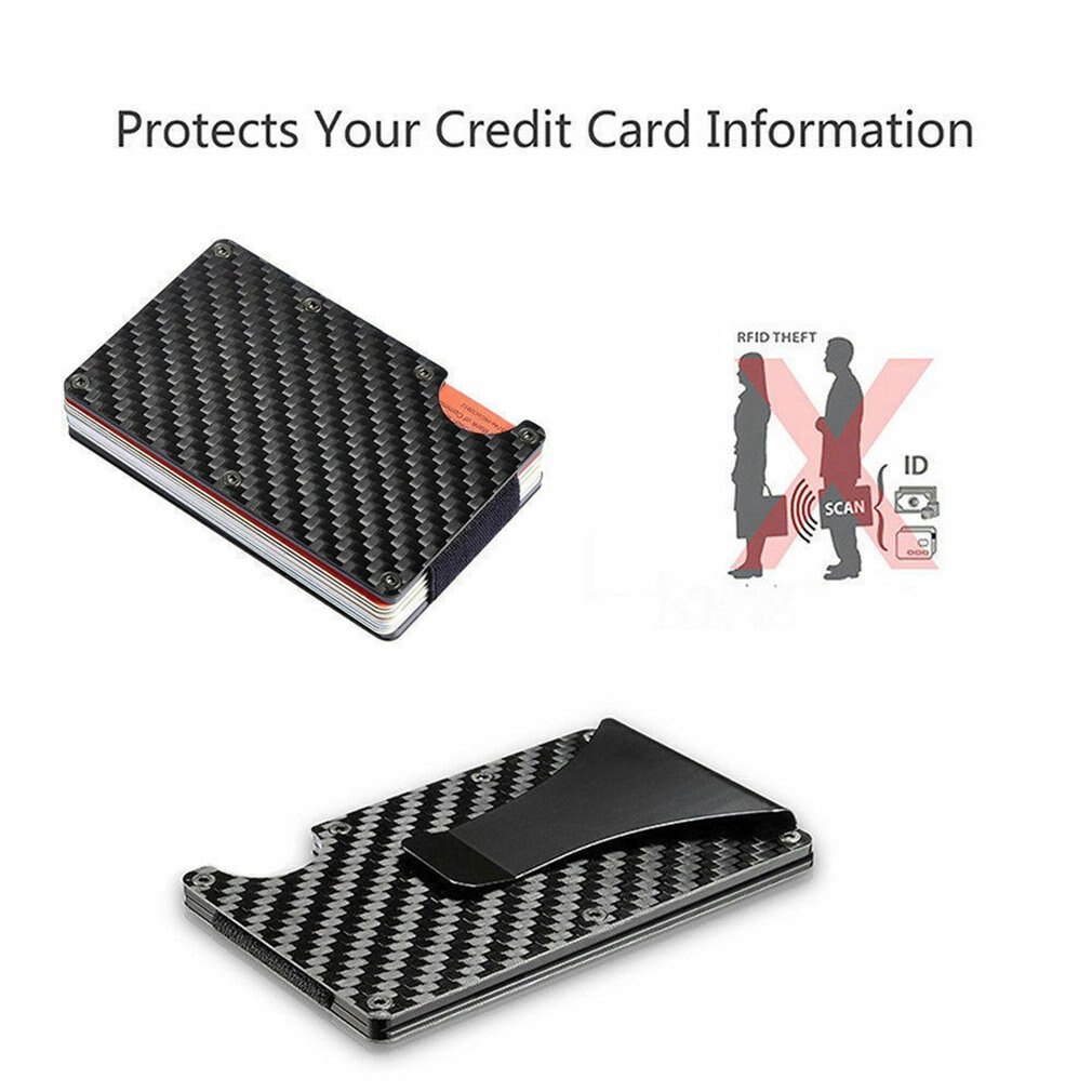 Rfid multi-function carbon fiber men's card holder with multiple slots of different sizes, keep them neat, stylish and unique 1