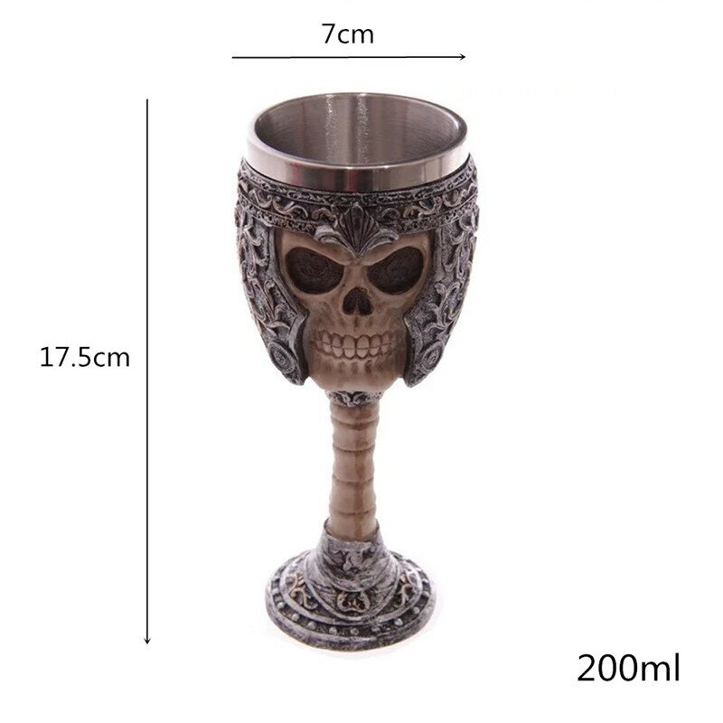 Halloween Mok Beker Retro Hars Roestvrij Staal Bier Mok Skull Knight Koffie Water Cup Viking Thee Mok Bar Decoratie: 200ml B