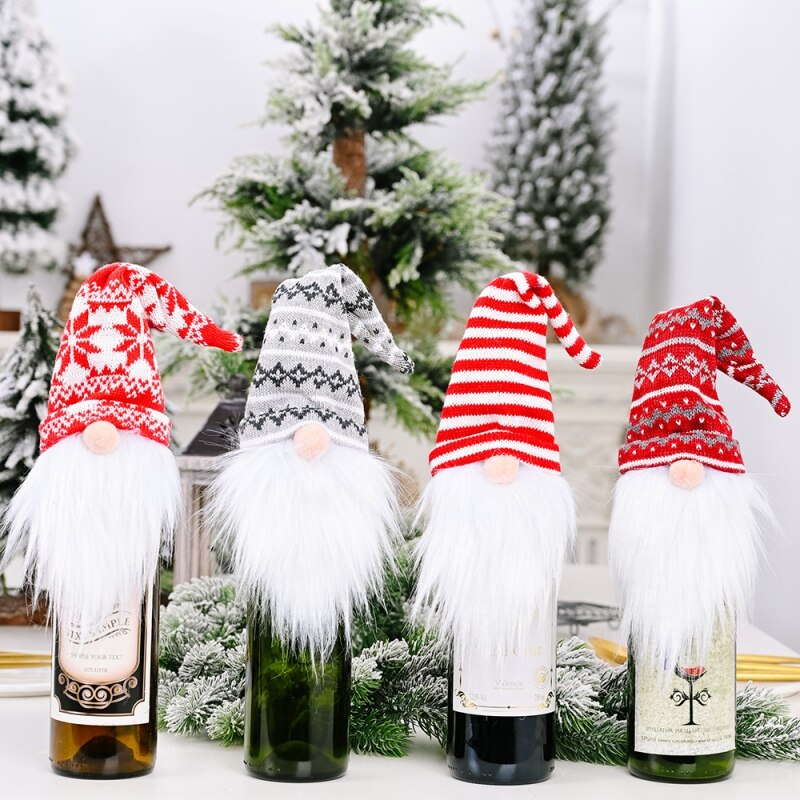 Bos oude man fles deksel kerst familie feest accessoires tafeldecoratie decoratieve wijnfles deksel