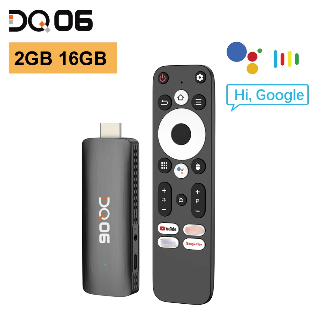 DQ06 ATV Mini TV Stick Android 12 Allwinner H618 Quad Core 8K Video 4K@60fps Wifi6 BT5.0 Build in BT Voice Android 12.0 TV BOX: Default Title