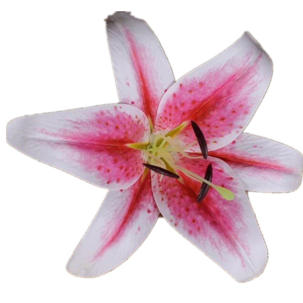 12 Uds Real toque de Azucena cabezas de flores 20cm PU Lily flor 8 colores