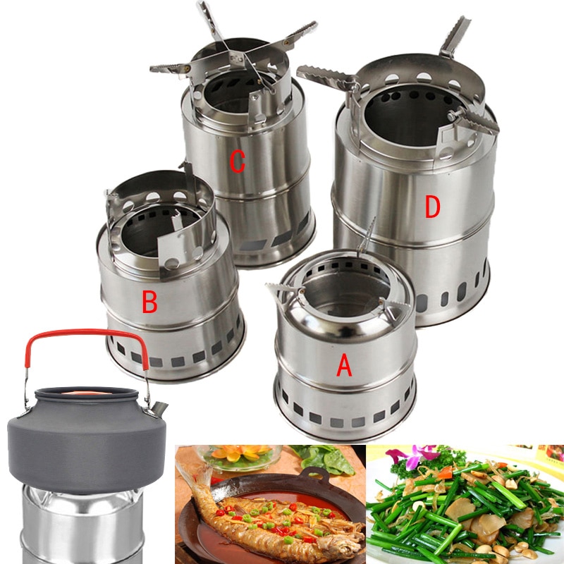 1 Uds hornillo ligero de Camping estufa de leña plegable a prueba de viento para Picnic barbacoa Camping YS-BUY