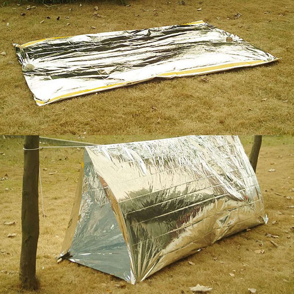 Ulkona leirintäalusta katos teltta suojat tarp festivaalit ulkona kestävä hätäpakkaus 190 x 240 x 0.1cm hopea