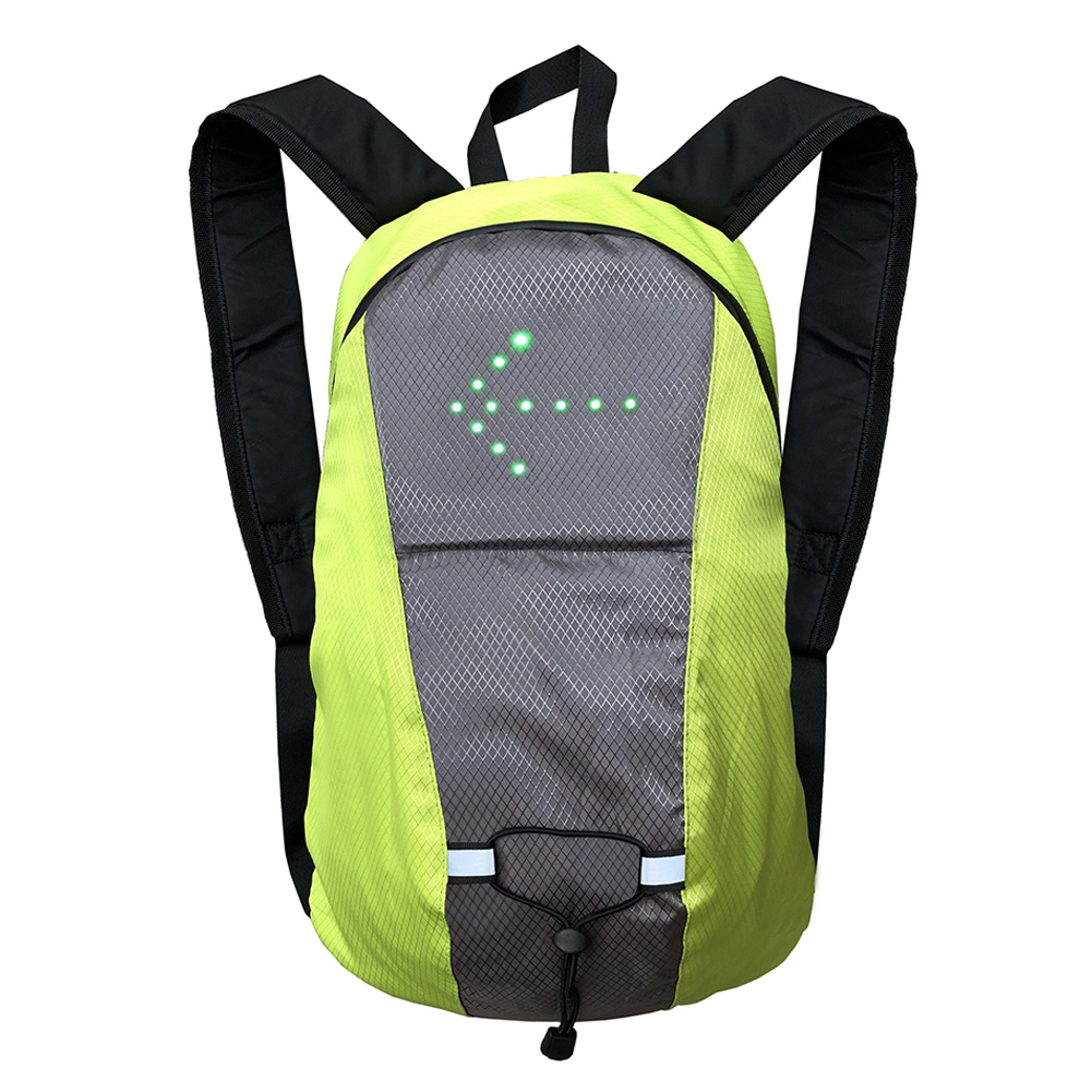 Bicycle Bag Waterproof Sport Backpack USB 15L LED Turn Signal Light Remote Control Safety Bag Outdoor Hiking Climbing Backpack: Yellow