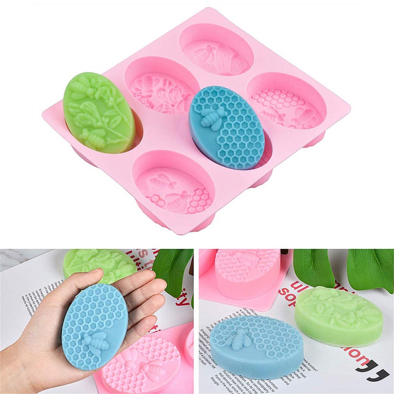 1PC diy Silicone Honey Mold Handmade Soap Mold Bee Craft Soap Mold 6-grids Soap Molds Soap Making Unique Soap Making Tool