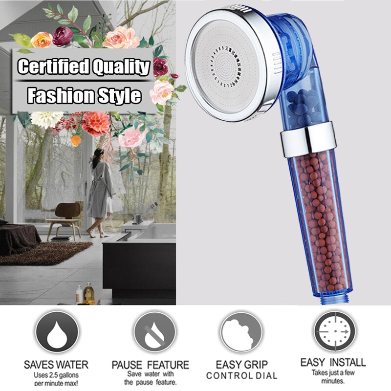 3in1 Schlecht Zubehör Regen Dusche Kopf Druck sparen Wasser Anion Ball Filter Einstellbare Dusche Halterung Mit Schlauch Stehen