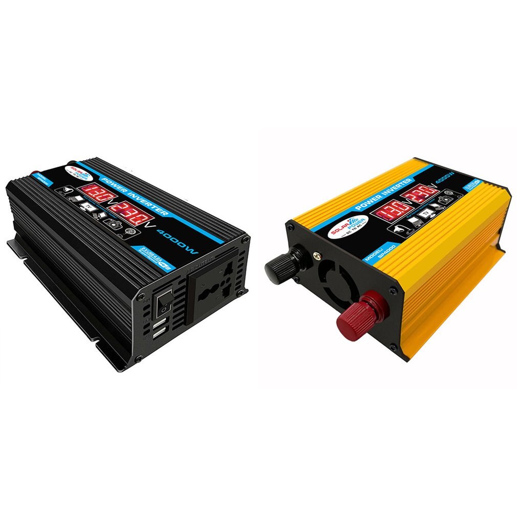 6000W Digitale Auto Omvormer 12V Naar 220V Gemodificeerde Sinus Omvormer Spanning Converter + Lcd Display