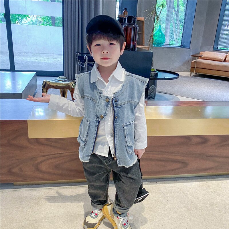 Ropa de primavera para bebé, chaqueta chaleco vaquero suelto informal para 1, 2, 3, 4, 5, 6 años, cumpleaños