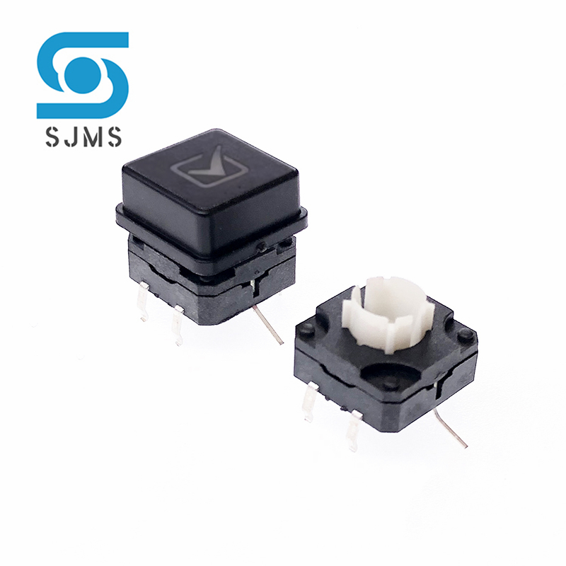 1 Stuks 12*12Mm 12X12 DIP-6P Met Licht Led Tactiele Micro-Drukknop Kortstondige Schakelaar + Kan Licht Vierkante Knop Switch Cap