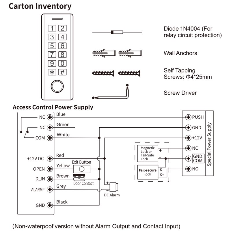 PIN keyless door lock Waterproof Fingerprint Access Control Cheapest Standalone Keypad Finger + password Door Entry M40