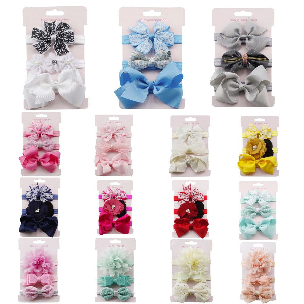 2020 3 pz Dei Bambini Floreale Della fascia Delle Ragazze Del bambino Accessori Anello Elastico Della fascia impostato Nuovo Arrivo Dropshipping # Jan