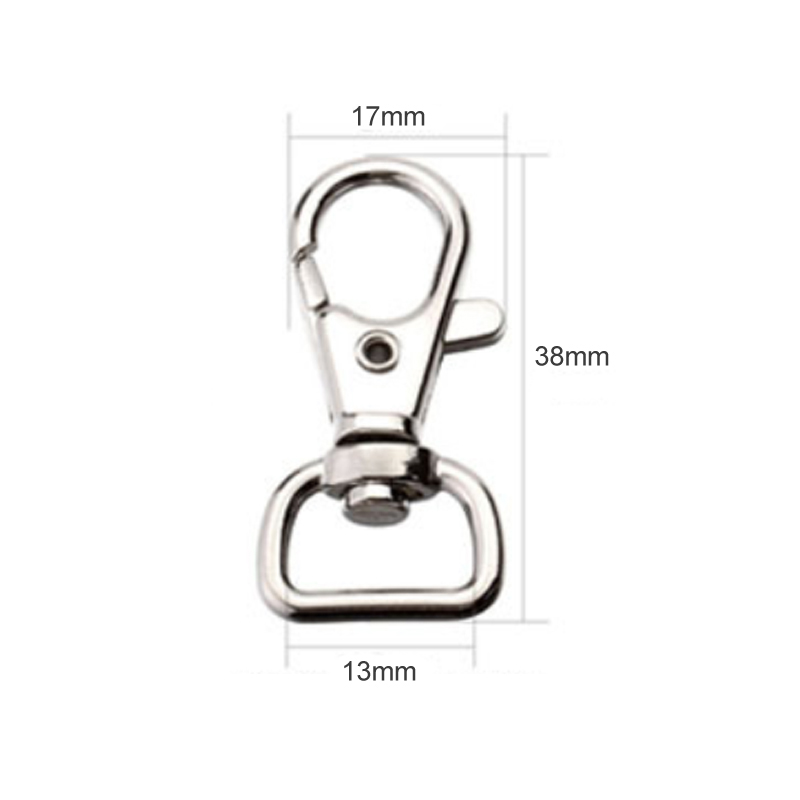10 st kläder sömnad tyg karbinhake lanyard pyssel metall vridbar avtryckare utomhus ryggsäck väska delar 6 storlekar hummer lås: 13mm