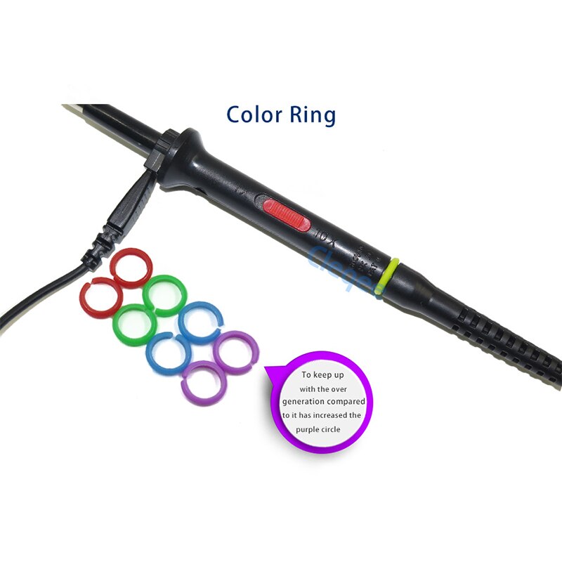 Cleqee P7060 / 7100 / 7200 / 7300 Oscilloscope Probe Cap BNC Oscilloscope Probe X1 / X10 With Color Ring
