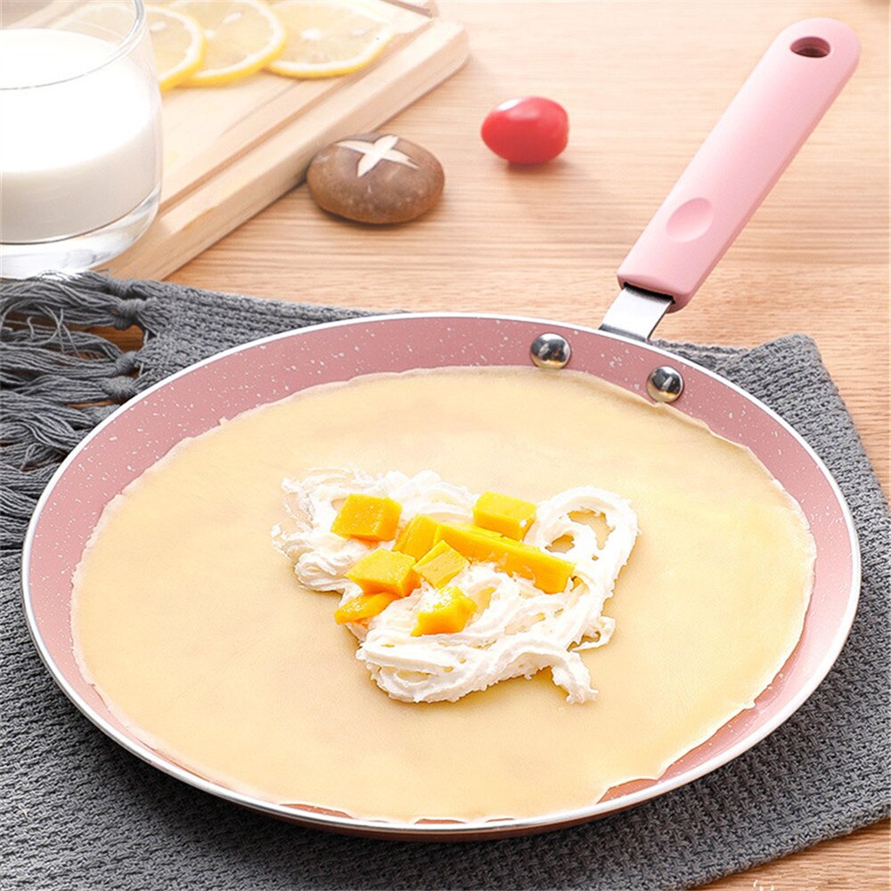 Panne 26cm stekepanne wok panne hjem hage induksjon komfyr nonstick panne pannekake panne gass ovner stekepanne brød eggpanner kokekar: 16cm / Rosa