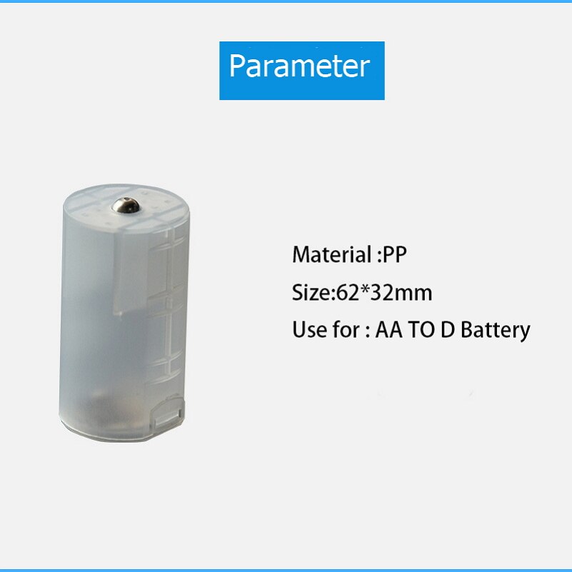 4 stück aa-zu-d-zellen-batteriehalterbox, aufbewahrungsetui, transparenter kunststoff-konverteradapter für gasherde