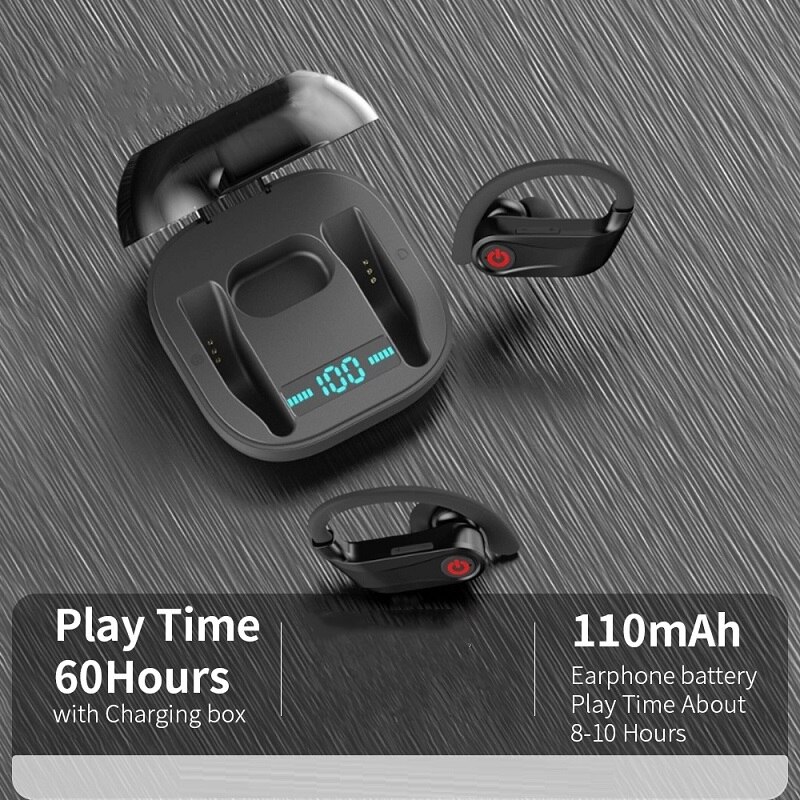 Tws Bluetooth 5.0 Draadloze Koptelefoon Stereo Sport Oorhaak Headsets Met Opladen Doos Voor Android Ios Telefoon