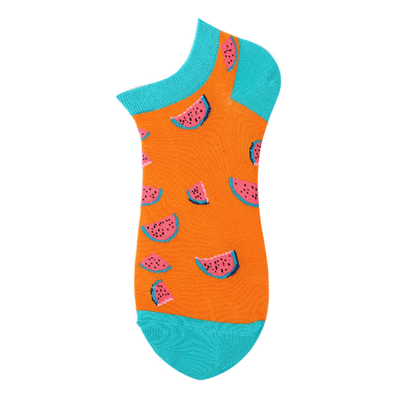 40 Style Colorful Short Socks Men Cotton Novelty Oil Painting Animals Food Avocado Casual Funny Ankle Sox: Gray Black