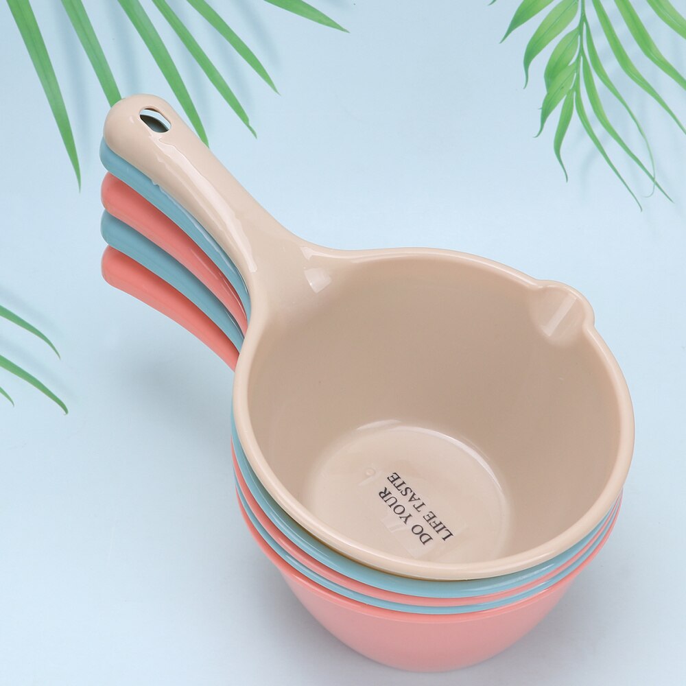 5 pièces petite louche d'eau épaisse longue poignée bain Bailer eau Scoop Dipper bébé bain douche casquettes tasse cuillères pour la cuisine
