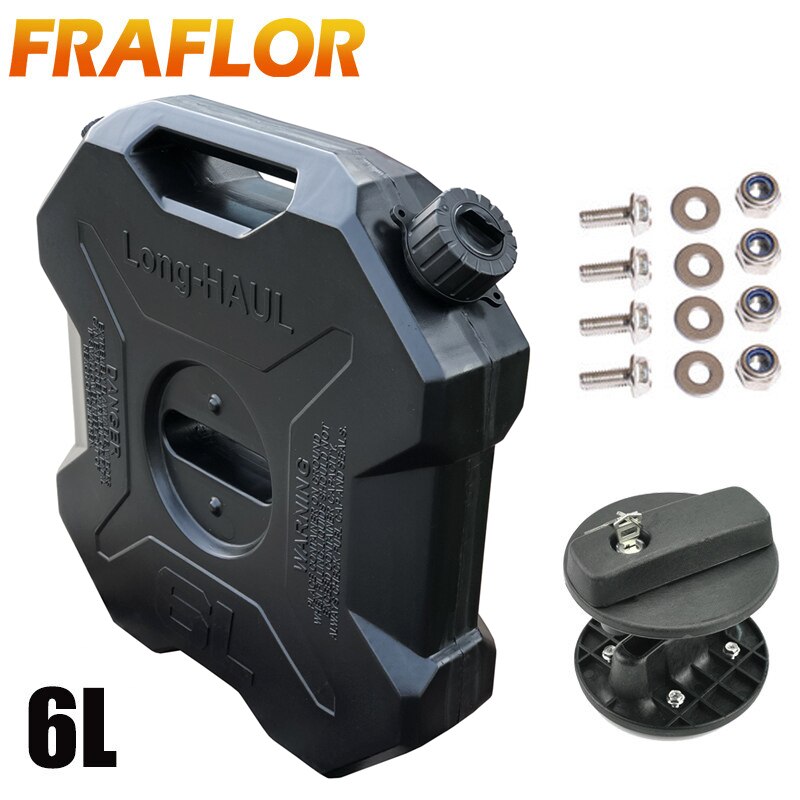 Jerrycan-tanque de combustible para motocicleta y coche, lata de gasolina de 6 litros, negro, verde, rojo, de repuesto