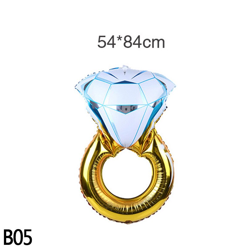 1pc Big Diamond Wedding Ring Balloons and I Do' Engagement Ring Foil Helium Balloons Bachelorette Anniversary Party Decorations: B05