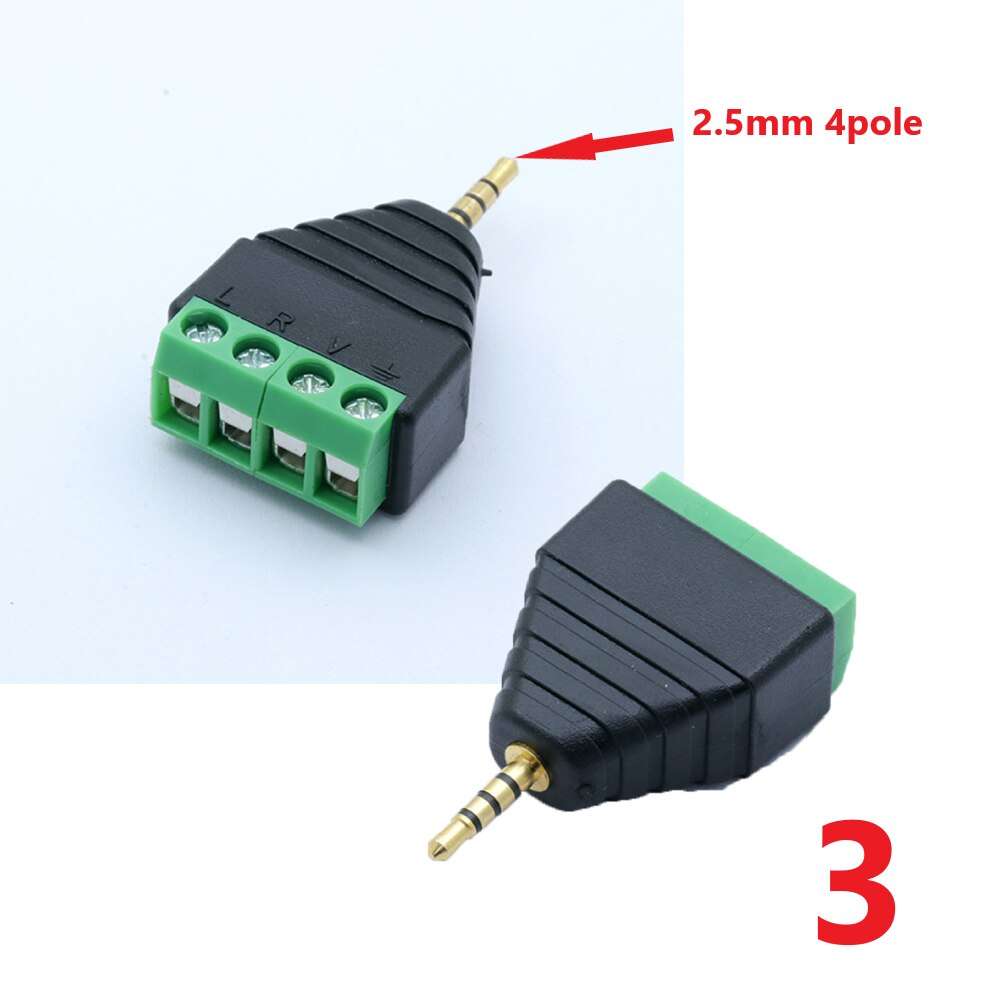 2.5mm 3.5mm 6.35mm 3/32 " 1/8 " 1/4 " jack stereo hane hona video av balun skruv 2 poler 3 poler 4 poler terminal kontakt kontakt