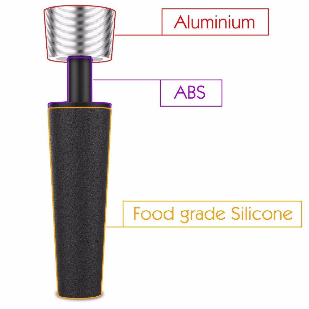 Beste Gebruiksvoorwerpen Air Strakke Aluminium Vacuüm Wijn Flessenstop Herbruikbare alle in Een Wijn Saver Stopper Cork Pomp Sealer voor barbenodigdheden