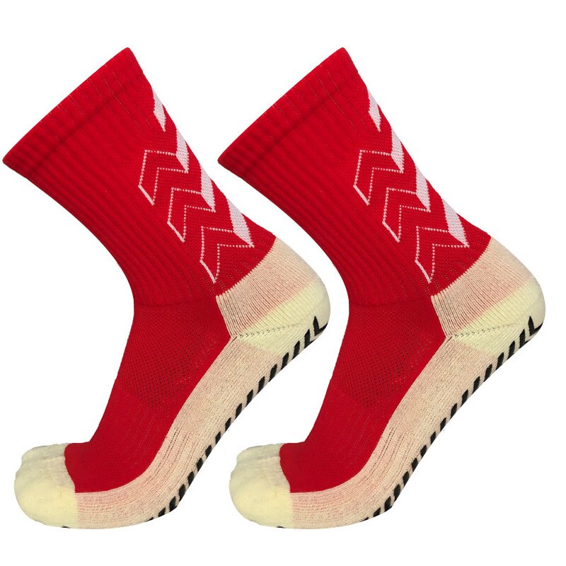 Men Women Arrow Soccer Socks Silicone Non-slip Grip Football Socks: red