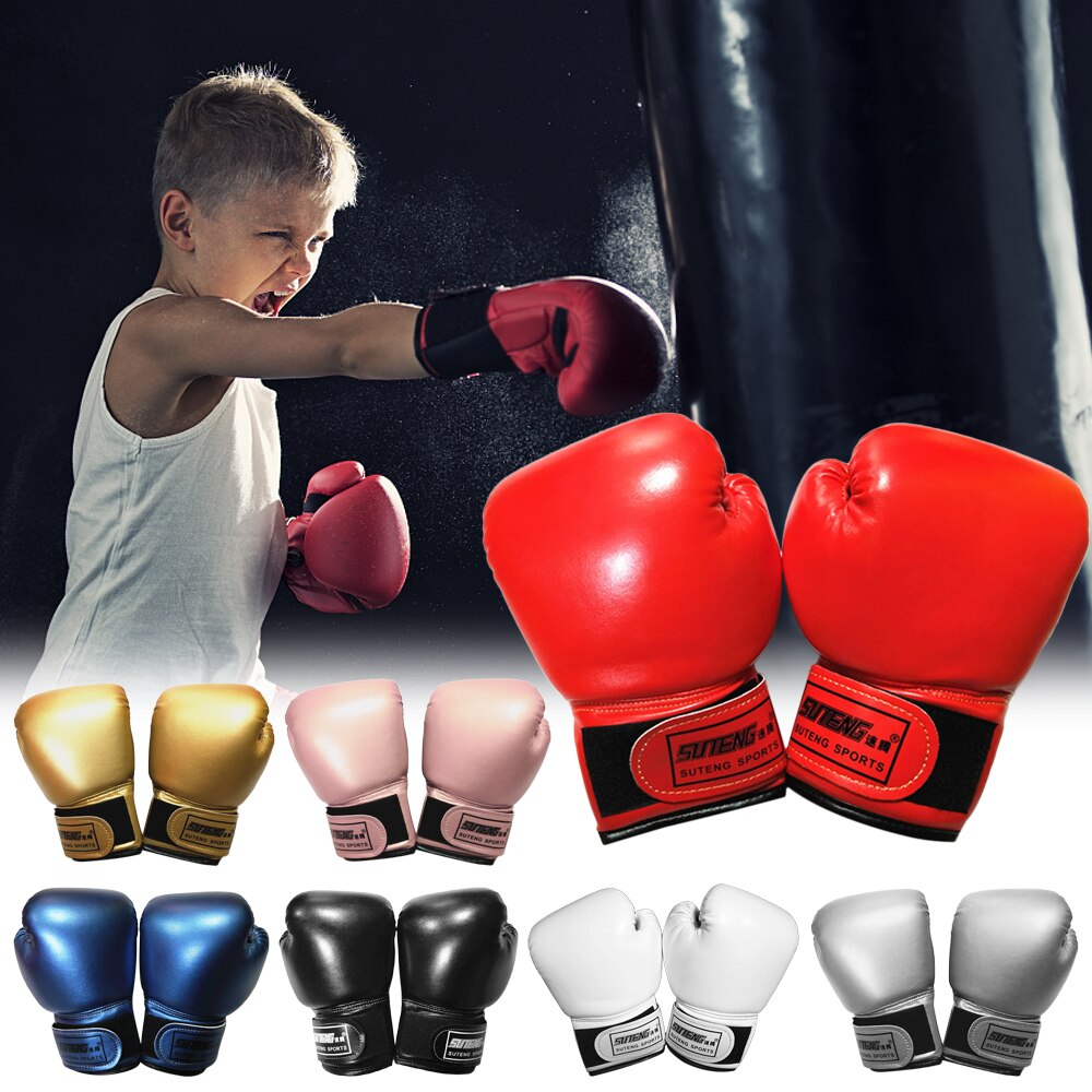 Suteng 1 par børn boksehandsker kick boksning muay thai boksning træningstaske handsker vanter bokseøvelse udstyr