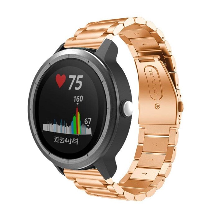 Rustfrit stål urrem til garmin vivoactive 3/ vivoactive 4/ vivomove 4s smart urrem forerunner 645 håndledsarmbånd: Rose guld / Til vivoactive 4