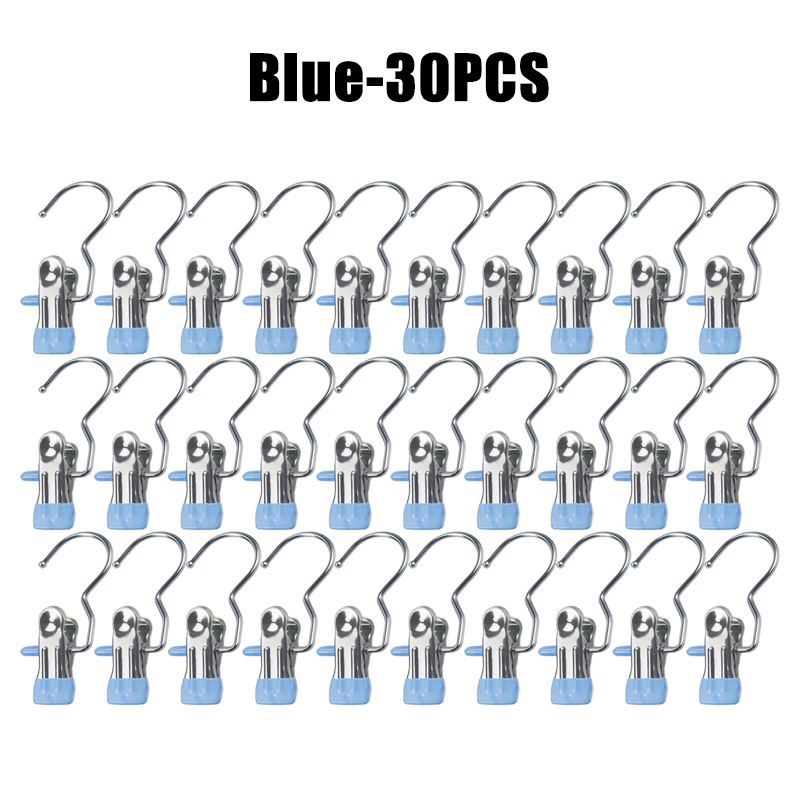 10-100pcs Stainless Steel Clothespins Laundry Clothes Pegs Hook Portable Hanging Clothes Clip Wardrobe Clothes Organizer Hanger: army green