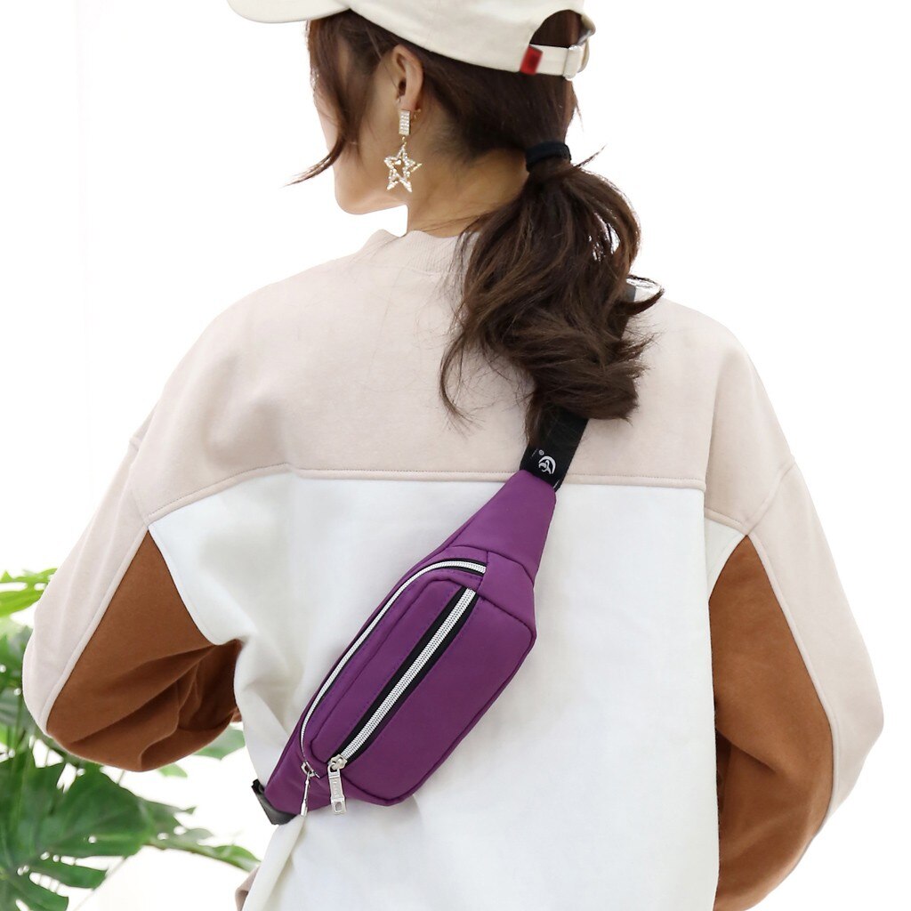 Pure Kleur All-Match Simple Vrouwen Heuptas Outdoor Sport En Vrije Tijd Draagbare Multifunctionele Borst Tas Telefoon Zak # P30