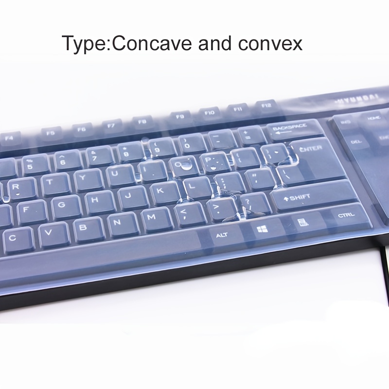 Universele toetsenbord siliconen beschermfolie Skin Cover Desktop PC Transparant silicagel Bump concaaf en convex plat membraan