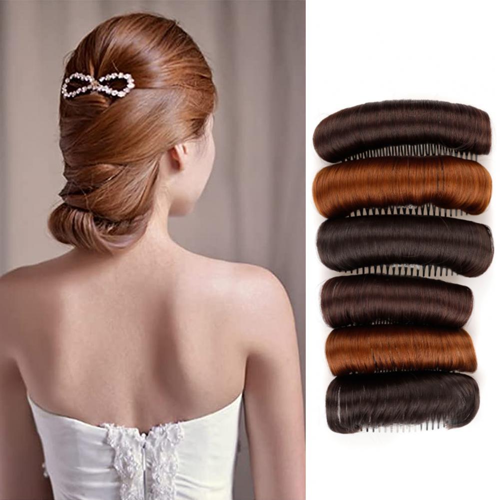 Cojín de peluca para mujer, peine de inserción de fibra de alta temperatura, estable y cómodo, almohadilla de pelo esponjoso Invisible
