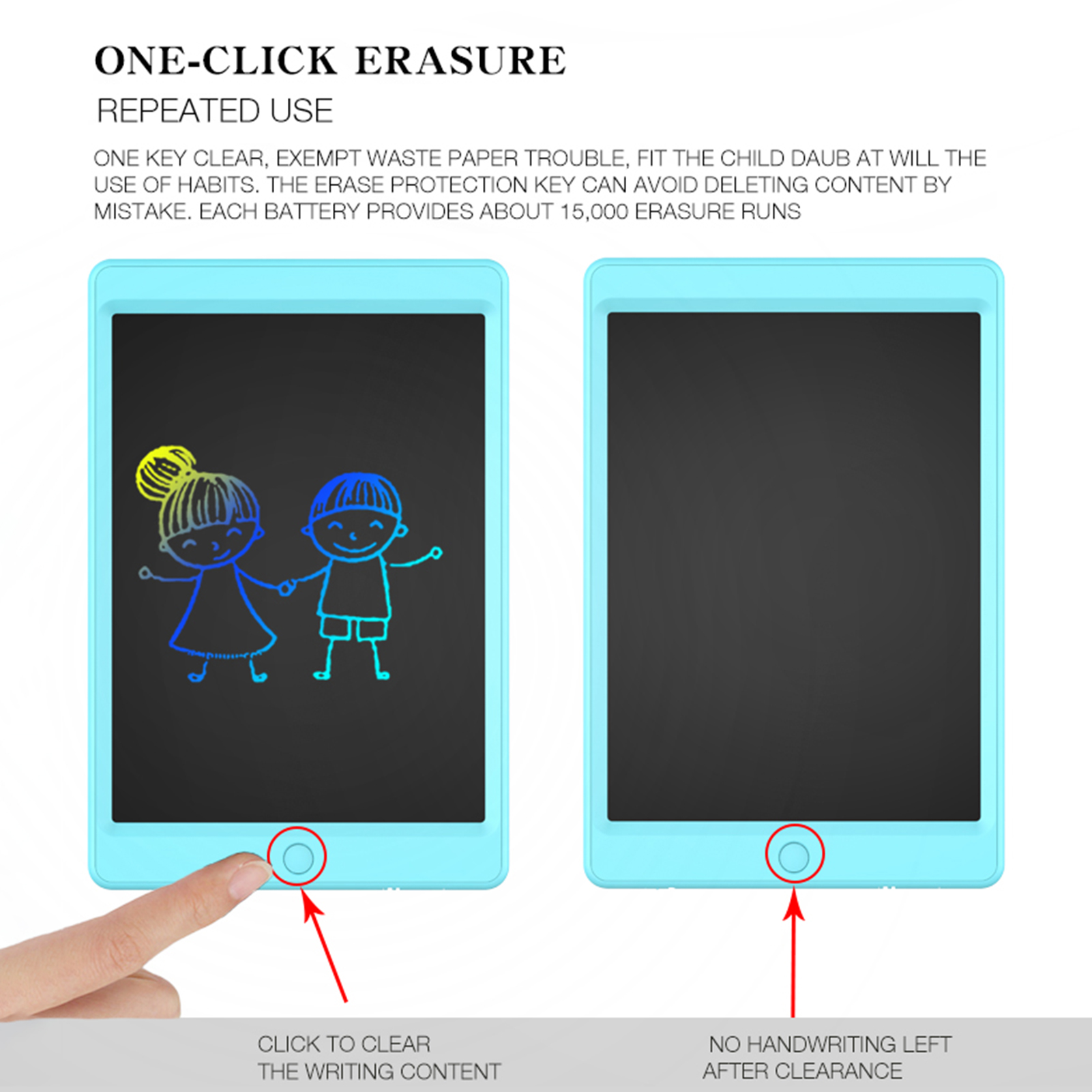 Tablette LCD pour écriture et dessin, 10.5 pouces, tableau coloré avec stylet magnétique pour apprentissage éducatif au bureau