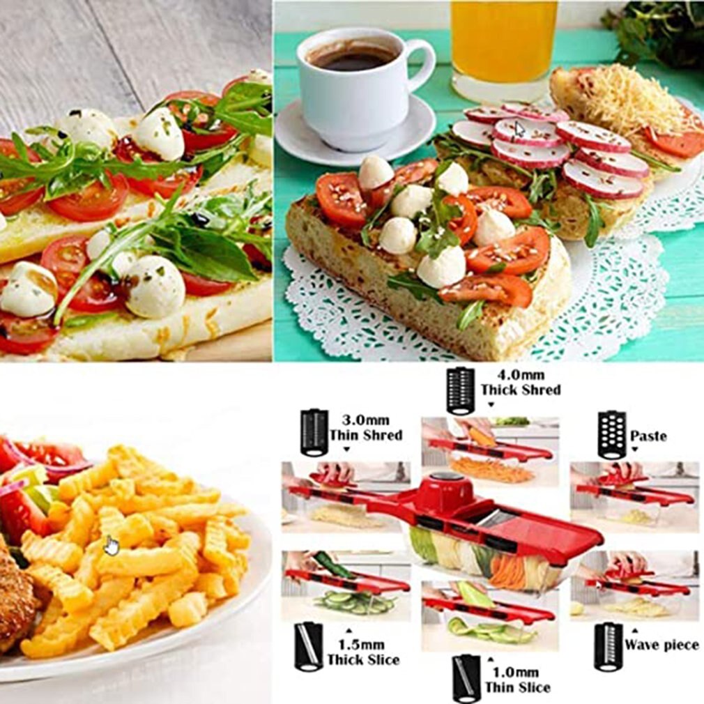 Household Potato Shredder Kitchen Multi-purpose Cutter Adjustable Fruit Vegetable Cutter Potato Slicer