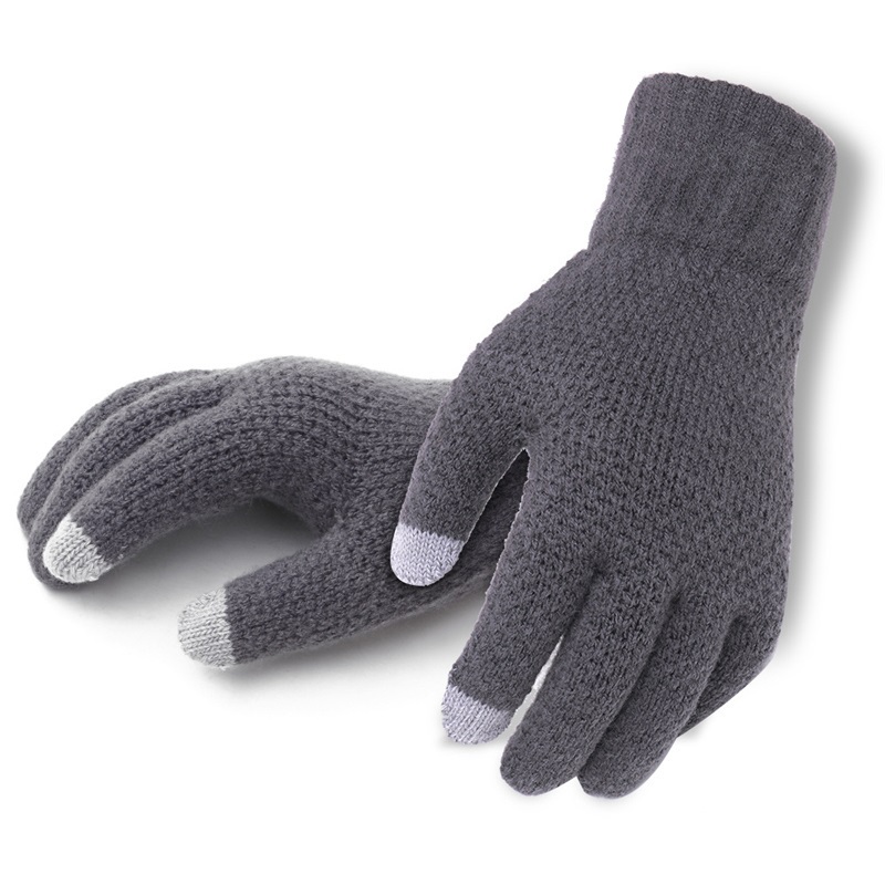 #39 handsker til mænd vinter efterår mænd berøringsskærm handsker plus tynde fløjl solide varme vanter business: Grånologo