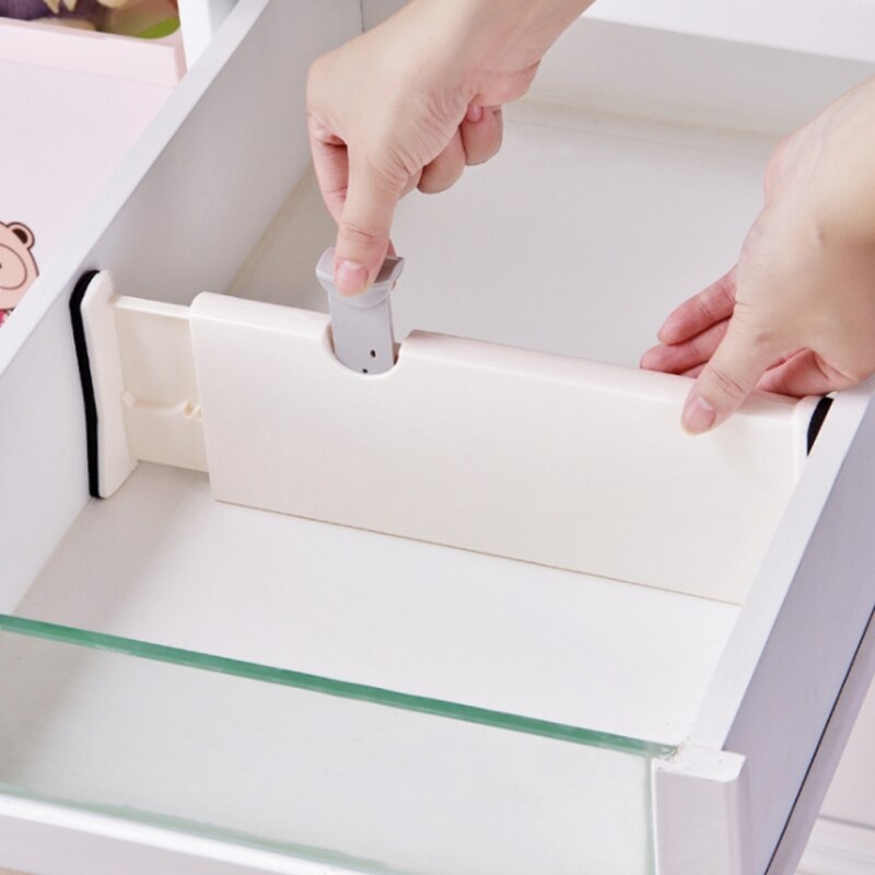 Justerbare skuffer teleskopopdeler gør-det-selv plads garderobe lagdelt plastik isolation board bogreol hylder skabsholder