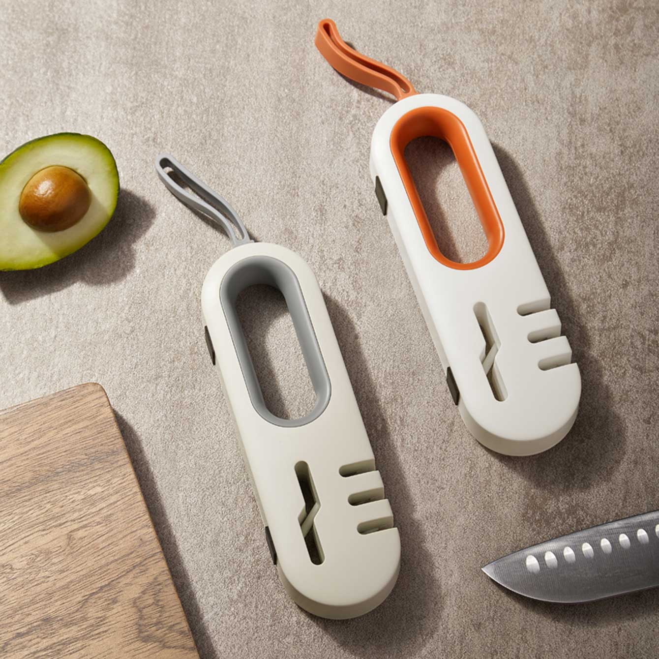1 draagbare multifunctionele messenslijper - met een handig en een veilig ergonomisch handvat, met een antislipbasis