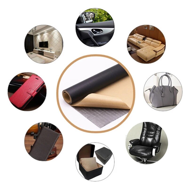 50Cm/1M/2M Lengte Pu Lederen Zelfklevende Fix Subsidies Simulatie Skin Back Sinds De sticky Rubber Patch Lederen Sofa Stoffen